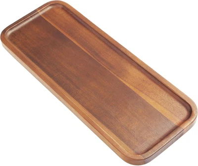 14x5.5in Acacia Wood Serving Tray Rustic Decorative Farmhouse Kitchen Plate - Image 1 of 4