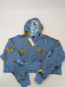 Sudadera Out from Under Mediana Azul Kimber Sudadera con Capucha Recortada Mariposa De Gran Tamaño - Imagen 1 de 10