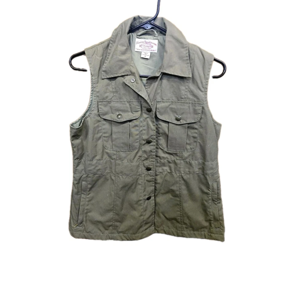 Vtg Filson Co Tin Cloth Field Vest Womens Button Tan Khaki USA M - Image 1 of 4