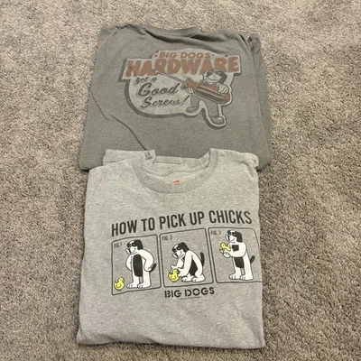 Большие собаки лот из 2 рубашки комплект смешной мужской размер 5XL забрать цыплят и оборудование - Изображение 1 из 4