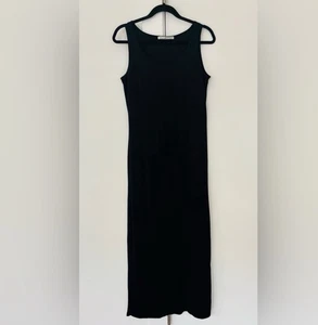 Peruvian Connection Black Pima cotton maxi dress size M - Picture 1 of 4
