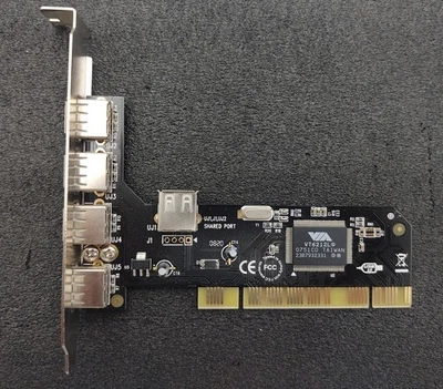 SD-VIA-5U 5-Port ( 4-Int + 1-Ext ) USB 2.0 PCI Card VIA Chipset - Image 1 of 4