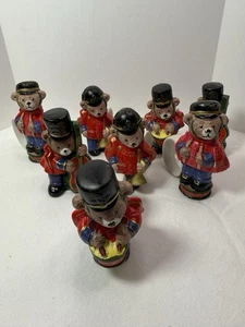 Ralph Lauren Christmas Vibes 8 Teddybär Serviettenringe Marching Band Vintage 90er - Bild 1 von 11