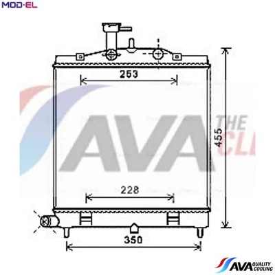 RADIATOR ENGINE COOLING KA2172 FOR KIA G4HE/G4HC 1.0L G4HG 1.1L 4cyl MORNING I - Image 1 of 4