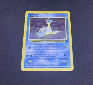 Pokemon Lapras 10/62 Fossil Holo Rare Unlimited Wizards ENG Vintage - Foto 1 di 4