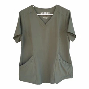 WonderWink Damen Olivgrün Scrub Top Größe M Modern Fit Stretch V-Ausschnitt Taschen - Bild 1 von 10