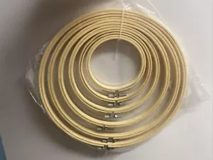 Lot of 6 Embroidery Hoop Set 5"-10.5”Round Circle Cross-Stitch Ring craft sewing - Picture 1 of 2