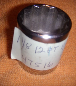NEW MAC 1/2" DRIVE 1-1/8" SOCKET 12 POINT # 47516 POLISHED CHROMED FREE SHIPPING - Picture 1 of 1