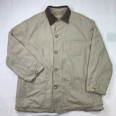 Structure VTG Men’s Large Leather Corduroy Trim Sherpa Canvas Chore Barn Coat - Image 1 of 4