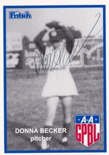 AAGPBL Donna Becker SIGNED CARD A League Of Their Own AUTOGRAPHED