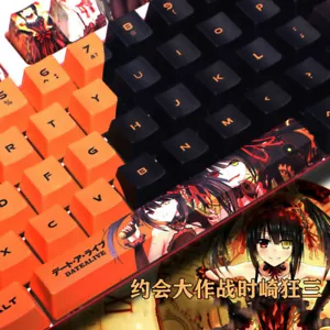 Anime DATE A LIVE Tokisaki Kurumi Keycaps PBT 108 Keys for MX Switches Keyboard - Picture 1 of 10