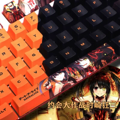 Anime DATE A LIVE Tokisaki Kurumi Keycaps PBT 108 Keys for MX Switches Keyboard - Image 1 of 4