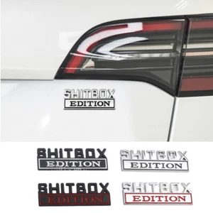 Chrome Metal Shitbox Edition Car Sticker Emblem Sport Logo Badge Decal - Picture 1 of 20
