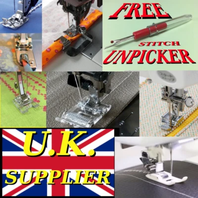 SEWING MACHINE FEET PRESSER FEET/ATTACHMENTS,CLIP ON. BROTHER,JANOME,SINGER ETC - Image 1 of 4