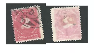 SELTENE FARBE, Scott J39, 2c portofällig, P12, DWM, VERMILLION, GEBRAUCHT - Bild 1 von 1