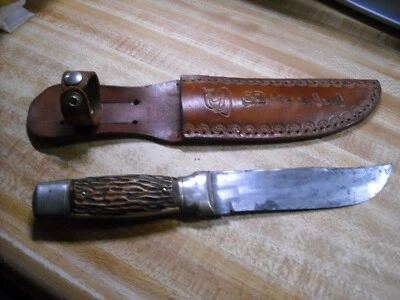 vtg. Colonial Knife Co. Prov. RI U.S.A. Big Chief knife & leather sheath 1950s - Image 1 of 4