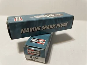 2 New Boxes Champion Spark Plug Champion Marine 886M Vehicle Car Part - Picture 1 of 2