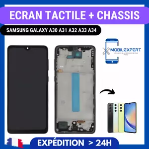ECRAN + VITRE TACTILE SUR CHASSIS SAMSUNG GALAXY A30 A31 A32 A33 A34 4G/5G - Picture 1 of 1