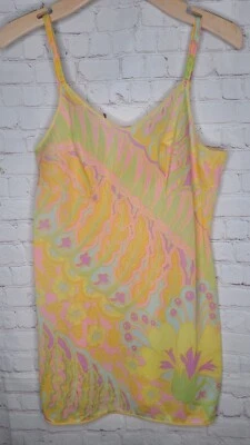 Bali ILWGU Womens Floral Nylon Slip Dress Lingerie Psychdelic Nightie Sz S 36" - Image 1 of 4