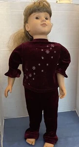 Vintage 2002 My Twinn 23" Blonde Brown Hair Brown Eyes Velour Snowflake Outfit - Picture 1 of 15
