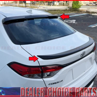 Para Toyota Corolla 2020-2024 2026 sedán de 4 puertas maletero + alerón de techo alas negro brillante Foto 1 de 3