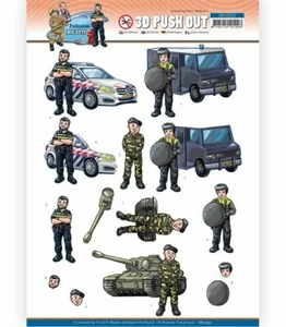 Find It 3D Diecut Decoupage A4 Pushout Kit Big Guys Professions - Police Army - Imagen 1 de 1