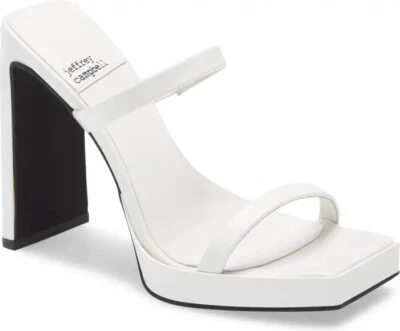 NUEVA Sandalia Plataforma Jeffrey Campbell Hustler - Patente Blanca - 9.5 EE. UU. Foto 1 de 4