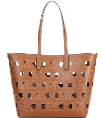 NWT $298 Michael Kors Eliza Large E/W Open Tote Bag Luggage Brown - Image 1 of 4