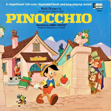 PINOCCHIO Walt Disney 12" RARE LP 1969 Disneyland Full Color Book Jiminy Cricket