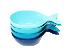 Sigrid Olsen Melamine Bowls Set of 4 Whale Shaped Blue snack dessert tidbit nuts