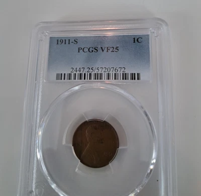 1911-S PCGS VF 25 Lincoln - Image 1 of 2