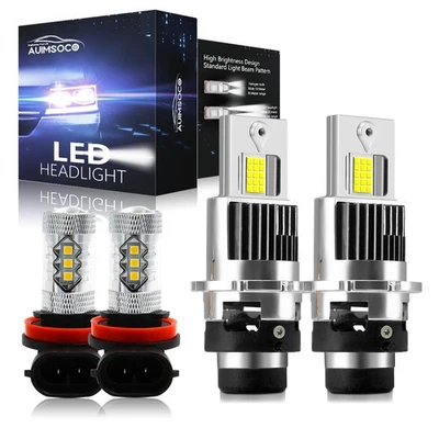 Bombillas de faros LED D2S H11 luz antiniebla de haz alto bajo para Infiniti QX60 2014-2017 Foto 1 de 4