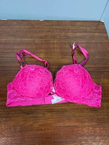Sujetador Victoria's Secret Bombshell 32B Rosa Caliente Encaje Bedazzle - Imagen 1 de 2