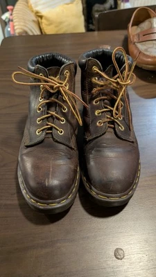 Mujer Dr Doc Martens Docs England 1460 Cuero Marrón Botas Reino Unido 6 EE. UU. 8 De Colección Años 90 Foto 1 de 4