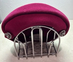VINTAGE Fuschia Flechet France Felt Half Hat - Picture 1 of 3