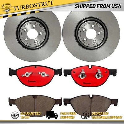 Brembo Prime Front Brake Rotors Brake Pads Kit For 2010-2015 Jaguar XF XFR XKR - Image 1 of 4