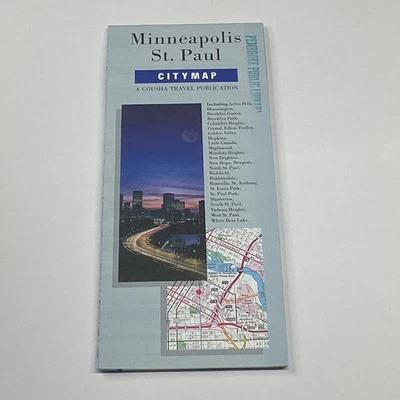 H.M. Gousha Minneapolis St. Paul City Map Folded Detailed Streets - Imagen 1 de 2