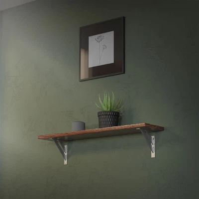 2x Supporto per mensole in alluminio argento 18x18 cm staffe per mensola pesanti - Immagine 1 di 4