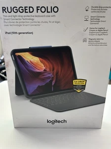 Logitech Rugged Folio Keyboard Case for Apple iPad 10th Gen & A16 Smart Graphite - Picture 1 of 2