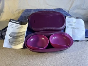 Tupperware Mikrowelle Frühstücksbereiter mit Eiereinsätzen und Anleitung. Lila - Bild 1 von 8
