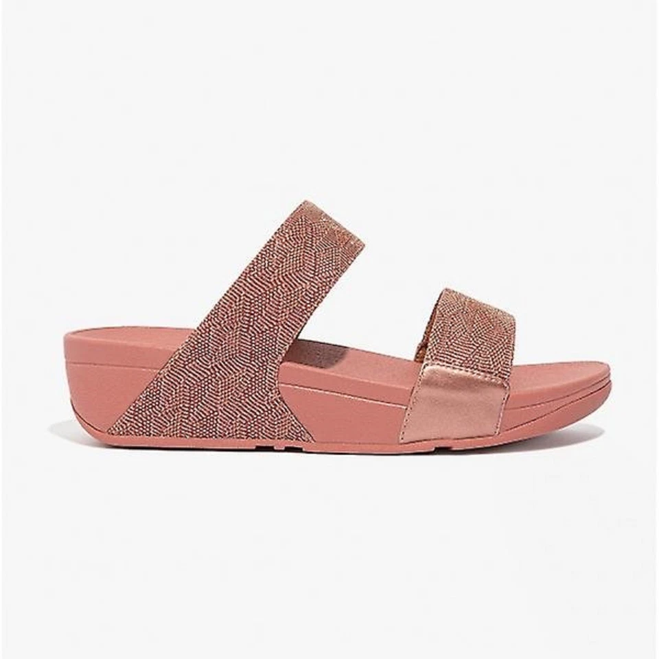 Fitflop Lulu Glitz Slide Sandal Warm Rose Size UK8 - Image 1 of 1