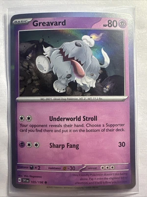 Greavard 105/198 - Pokémon TCG Scarlet & Violet (2023) - NM - Holo Promo Card - Image 1 of 2