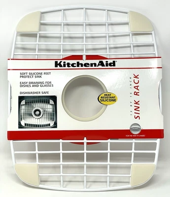 KitchenAid 13”x16” Sink Rack w/ Heat Resistant Silicone Feet for Draining - New - Image 1 of 4