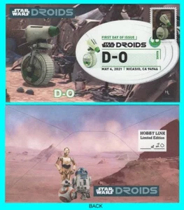 D-O Star Wars Droids First Day Cover with Color cancel - Foto 1 di 1