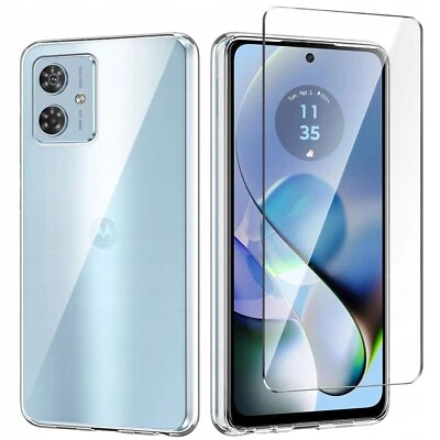 MARKENLOS FÜR MOTOROLA MOTO G54 5G - Hülle Case Handy Etui SLIM + 9H Displayschutzglas