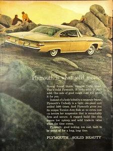 1961 Plymouth Automobiles Couple on the Beach Vintage Print Ad - Picture 1 of 1