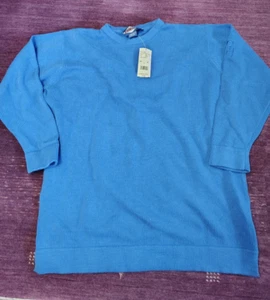 VTG, NOS, Ruff Hewn, Crew Sweater, Men's XL, Embroidered Logo, Blue, MSRP $96 - Picture 1 of 10
