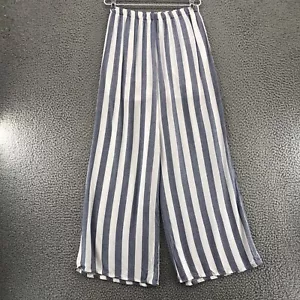 Fantásticos Pantalones Fawn Para Mujer Pequeños Azul Blanco Rayas Pull On Pierna Ancha Tobillo Nuevos con Etiquetas* - Imagen 1 de 13