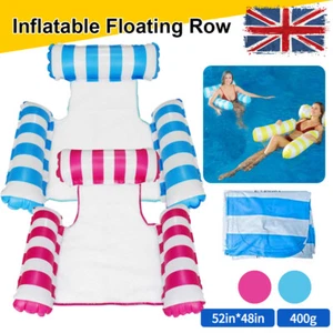 1/2pcs Inflatable Floating Row Water Hammock Swimming Pool Chair child summer - Picture 1 of 16