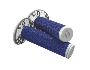 Coppia Manopole Scott Grip Mellow Donut Doppia Densità Blu Bianco Cross Enduro - Imagen 1 de 2